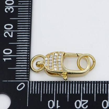 Micro Pave Gold Filled CZ Lobster Clasp End Clasp For DIY Jewelry Making Necklace Bracelet Anklet  L-301~L-304