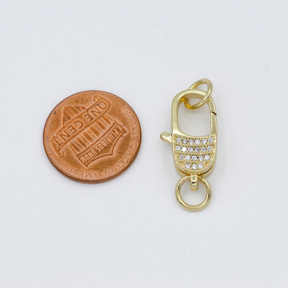 Micro Pave Gold Filled CZ Lobster Clasp End Clasp For DIY Jewelry Making Necklace Bracelet Anklet  L-301~L-304