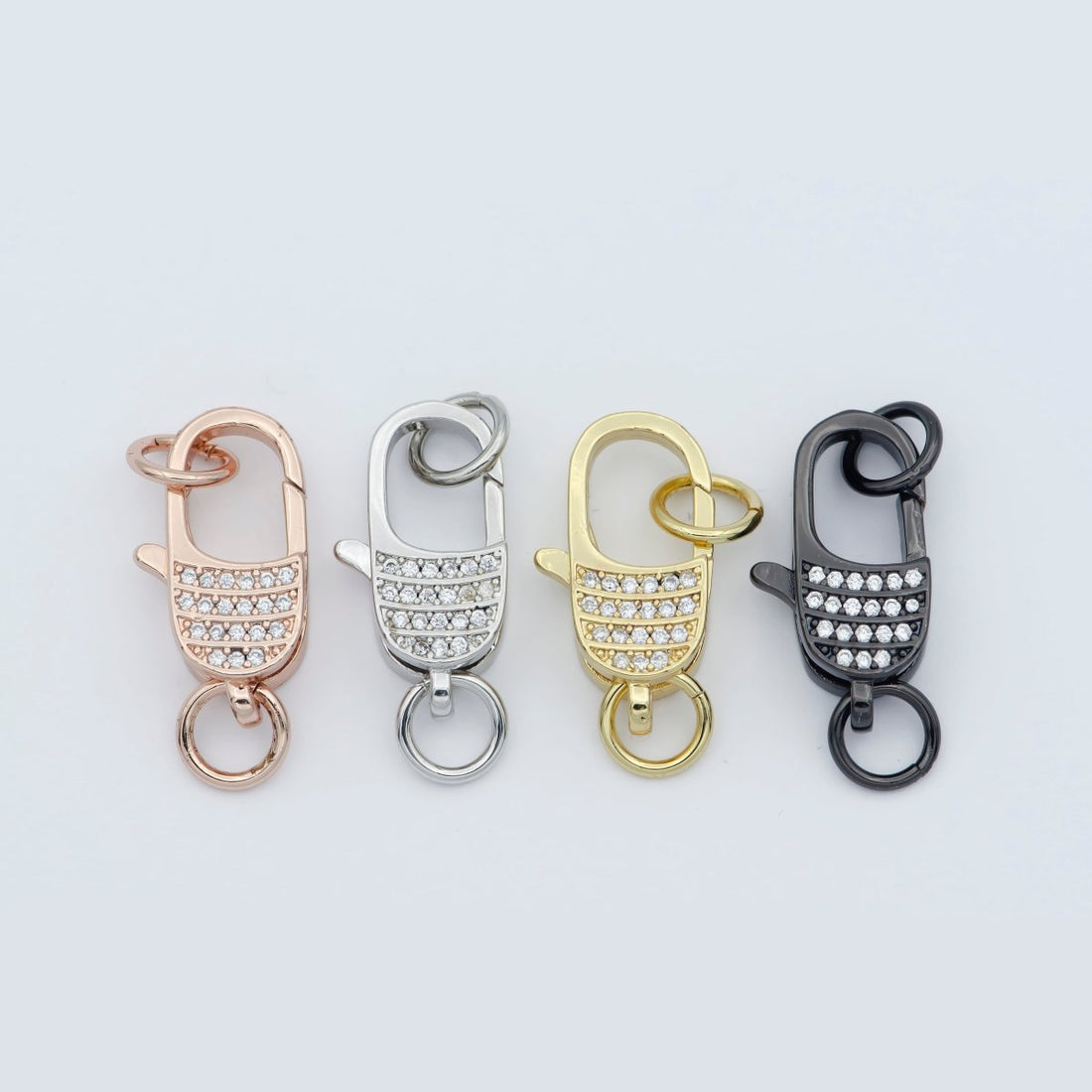 Micro Pave Gold Filled CZ Lobster Clasp End Clasp For DIY Jewelry Making Necklace Bracelet Anklet  L-301~L-304