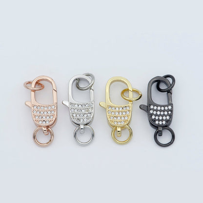 Micro Pave Gold Filled CZ Lobster Clasp End Clasp For DIY Jewelry Making Necklace Bracelet Anklet  L-301~L-304
