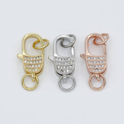 Micro Pave Gold Filled CZ Lobster Clasp End Clasp For DIY Jewelry Making Necklace Bracelet Anklet  L-301~L-304