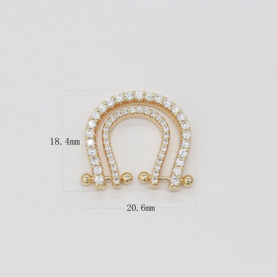 Micro Pave Gold Rainbow Shape Charm for Necklace Pendant Cubic Zirconia Harp Charm Pendant Connector L-333