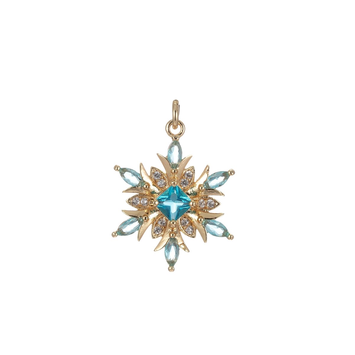 Micro Pave snow Flake Charm for Statement Necklace, Winter Wonderland Inspired Pendant Necklace, DIY Supply Jewelry Gift For Her E-860 E-861
