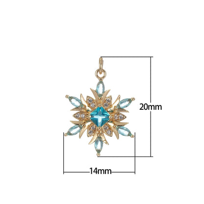 Micro Pave snow Flake Charm for Statement Necklace, Winter Wonderland Inspired Pendant Necklace, DIY Supply Jewelry Gift For Her E-860 E-861