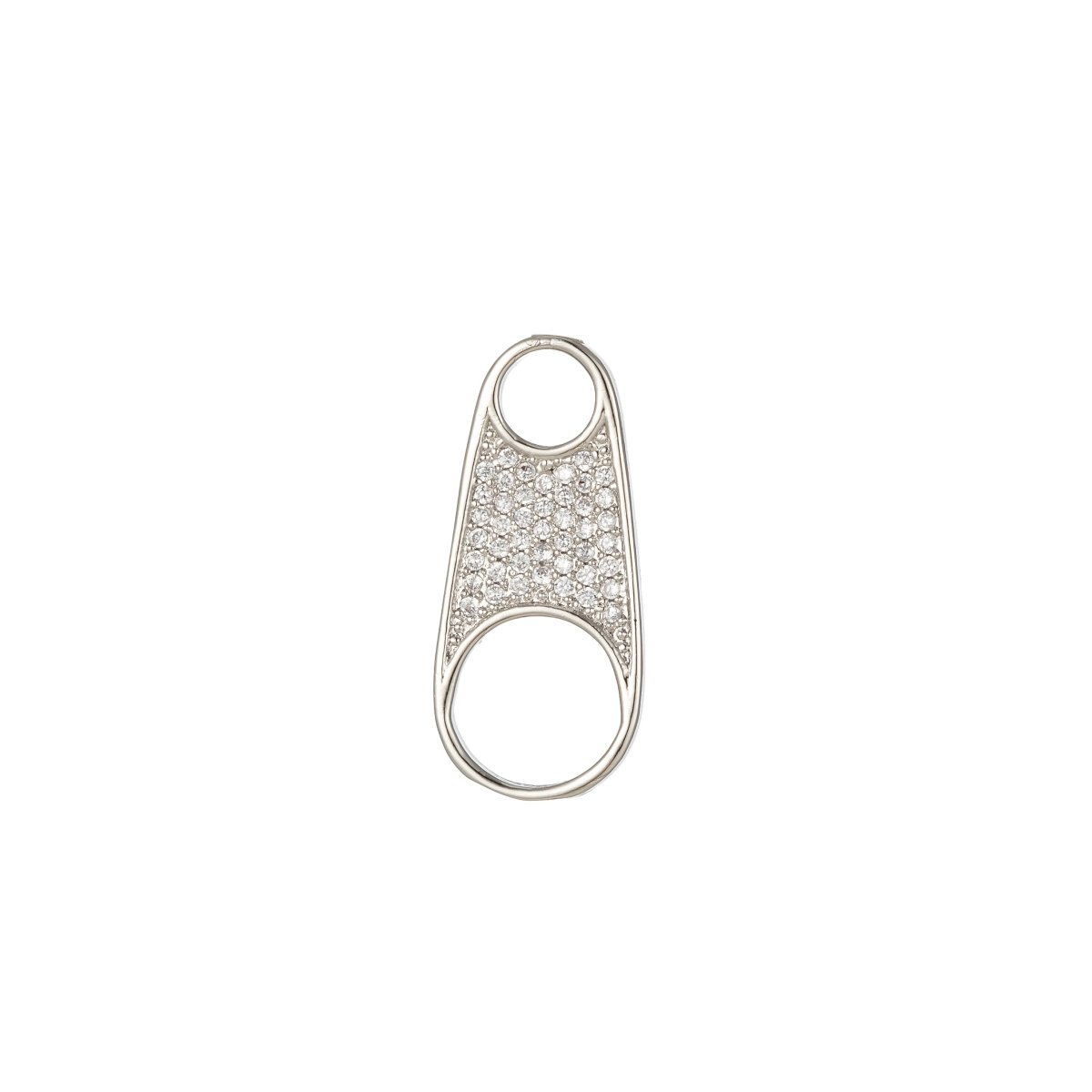 Micro Pave Zipper Pull Tab With CZ Cubic Zirconia Stones For Wholesale Necklace Jewelry Supplies &amp; Findings Charm Pendant Component E-819 E-820