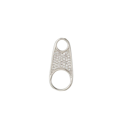 Micro Pave Zipper Pull Tab With CZ Cubic Zirconia Stones For Wholesale Necklace Jewelry Supplies &amp; Findings Charm Pendant Component E-819 E-820