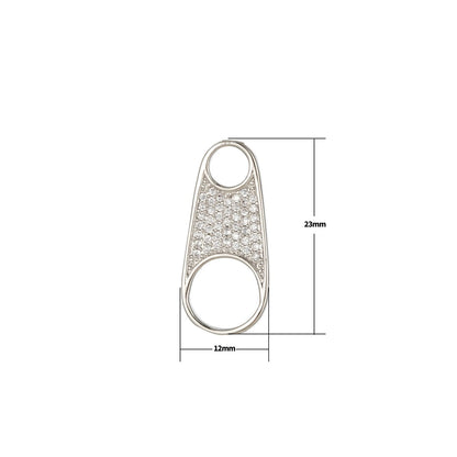 Micro Pave Zipper Pull Tab With CZ Cubic Zirconia Stones For Wholesale Necklace Jewelry Supplies &amp; Findings Charm Pendant Component E-819 E-820