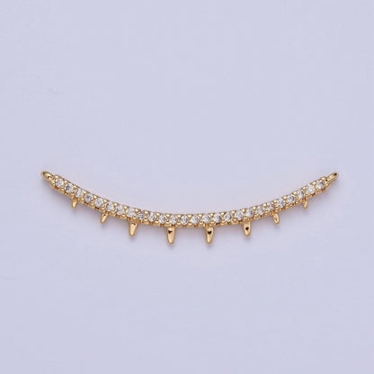 Micro Paved CZ Teeth Spikes Minimalist Link Connector F-808