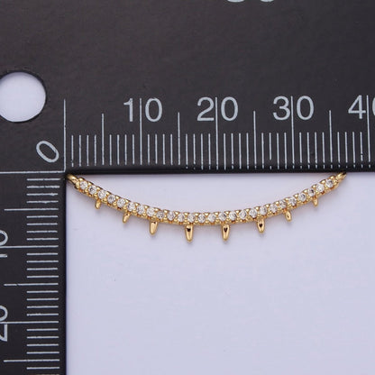 Micro Paved CZ Teeth Spikes Minimalist Link Connector F-808