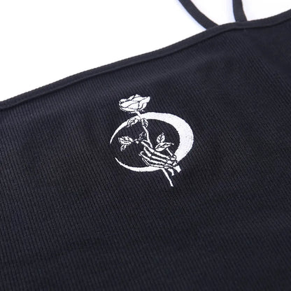 Midnight Moon Gothic Wrap Crop Top