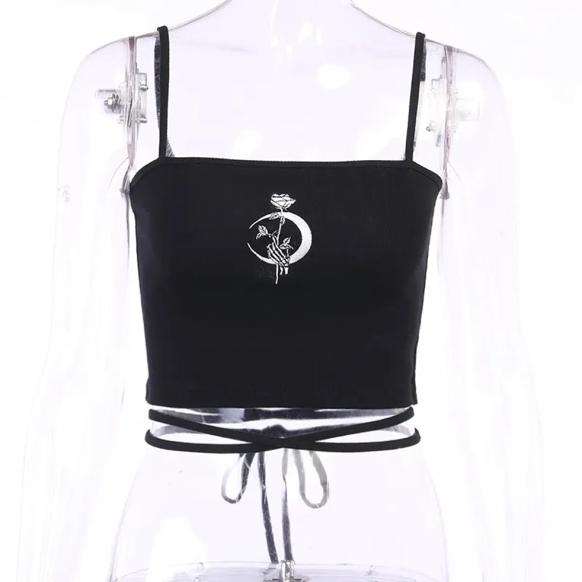 Midnight Moon Gothic Wrap Crop Top