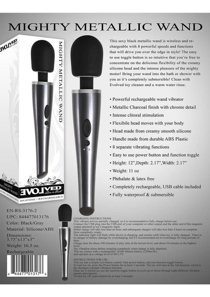 Mighty Metallic Wand Silicone Body Massager