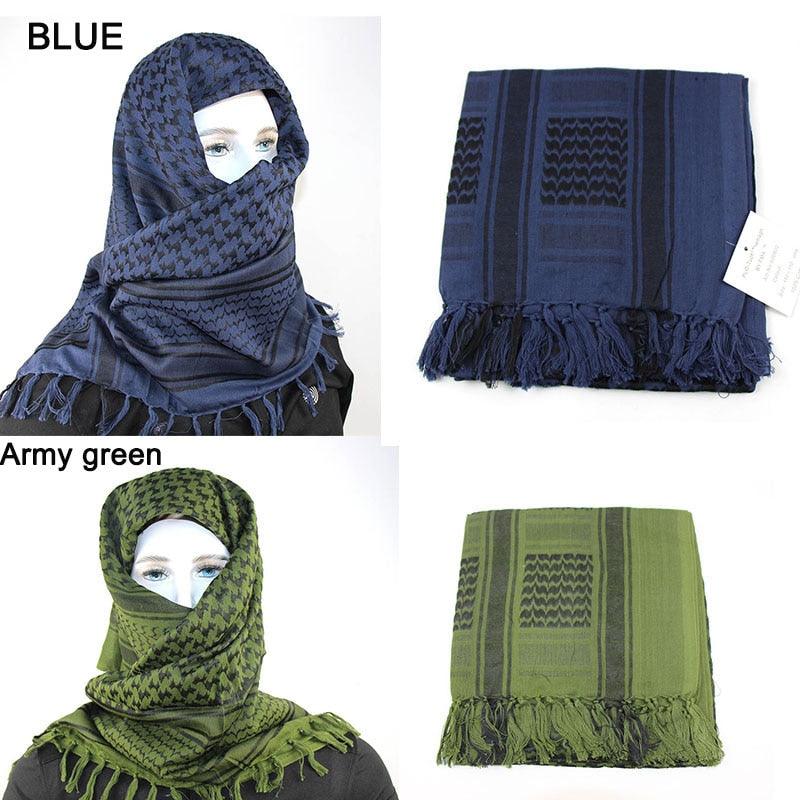 Military Arab Keffiyeh Shemagh Scarf Cotton Winter Shawl Neck Warmer Cover Head Wrap Windproof Tactical Camping Scarf Men Women Shemagh Keffiyeh Men Arab Kufiyah Keffiyeh Arabic Muslim Head Wrap Men Scarf Shawl