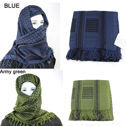Military Arab Keffiyeh Shemagh Scarf Cotton Winter Shawl Neck Warmer Cover Head Wrap Windproof Tactical Camping Scarf Men Women Shemagh Keffiyeh Men Arab Kufiyah Keffiyeh Arabic Muslim Head Wrap Men Scarf Shawl