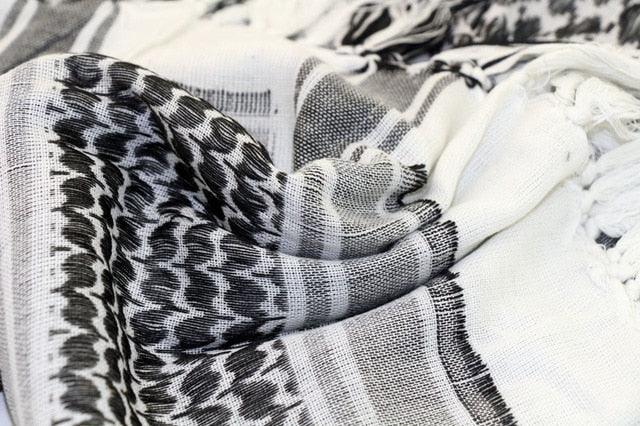 Military Arab Keffiyeh Shemagh Scarf Cotton Winter Shawl Neck Warmer Cover Head Wrap Windproof Tactical Camping Scarf Men Women Shemagh Keffiyeh Men Arab Kufiyah Keffiyeh Arabic Muslim Head Wrap Men Scarf Shawl