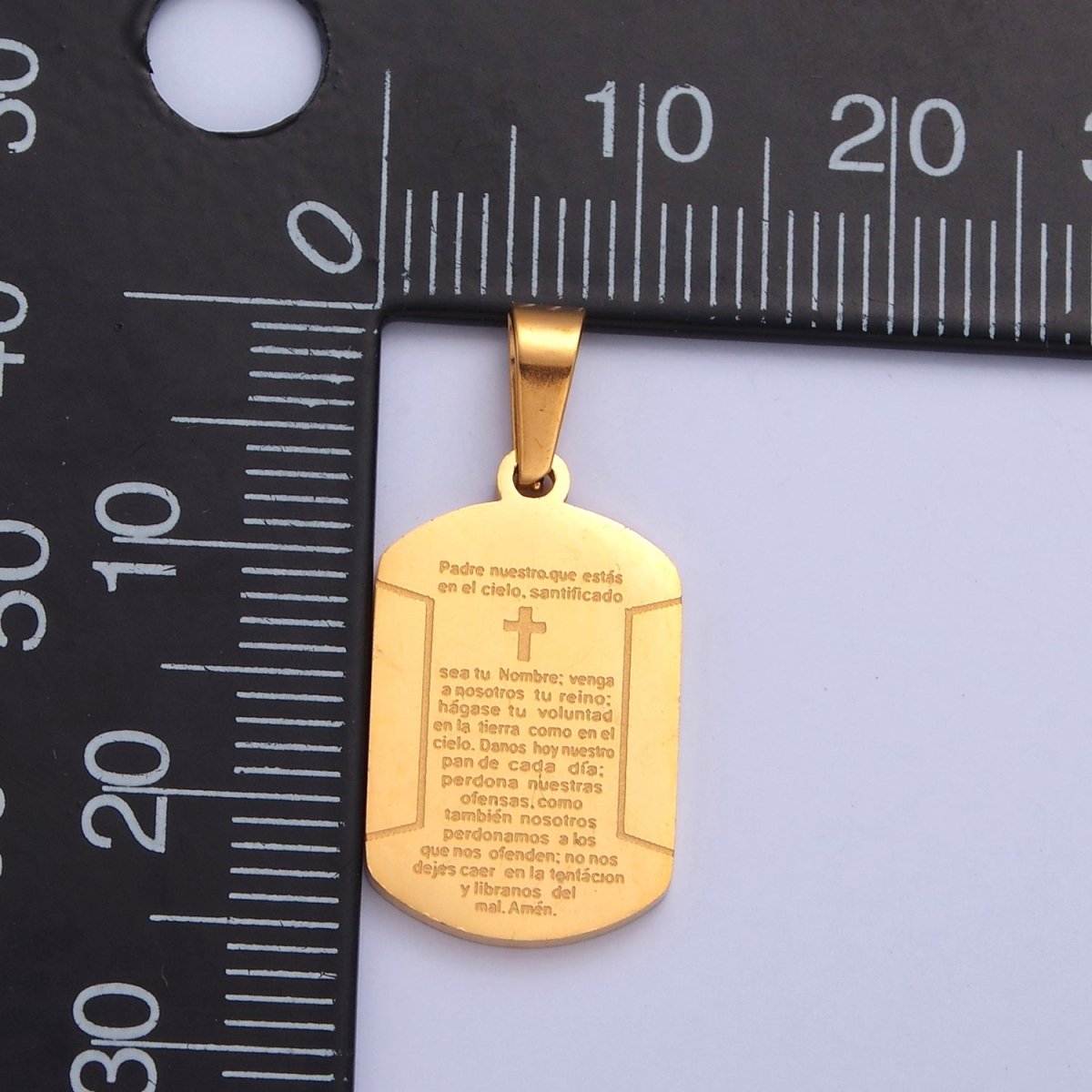 Military Tag Religious Stainless Steel Cross Engraved with the Spanish Lord&