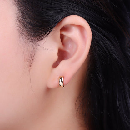 Mini 10mm Classic Cartilage Huggie Earrings in Gold &amp; Silver | AB073 AB074