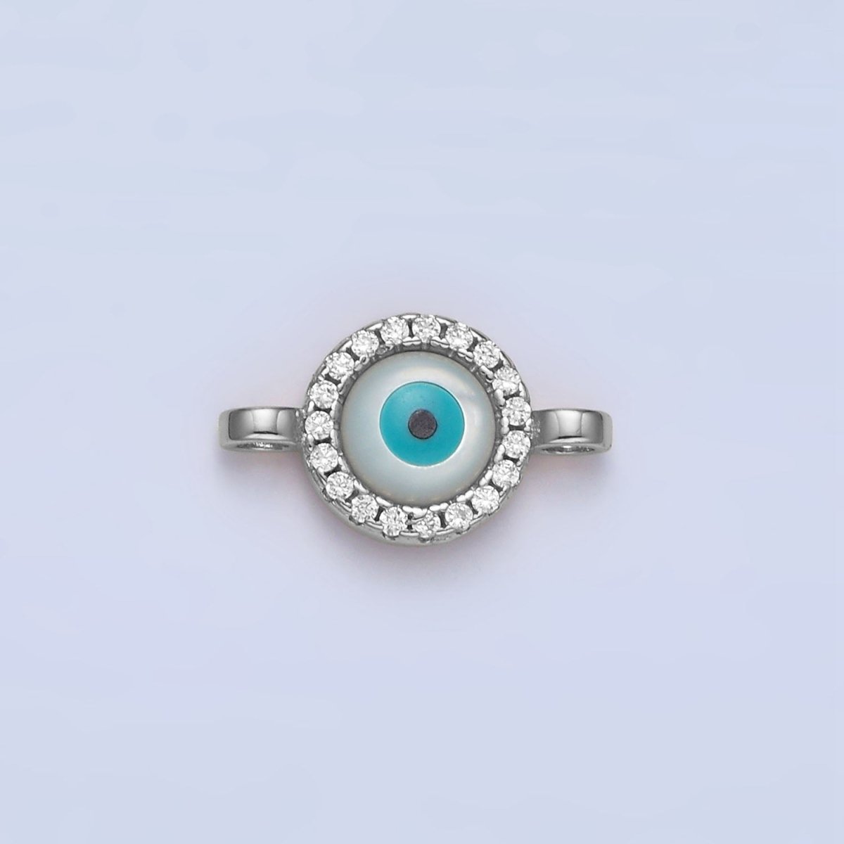 Mini 14K Gold Filled CZ Micro Pave Evil Eye Link Connector in Gold &amp; Silver Y-444 Y-445