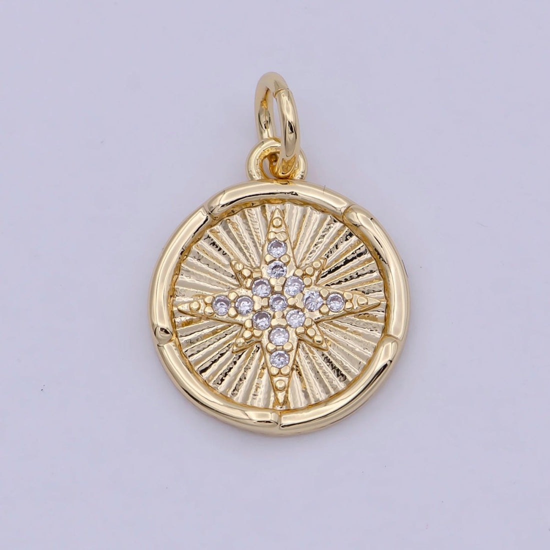 Mini 14K Gold Filled North Star Charm with CZ Stone for Celestial Jewelry N-912