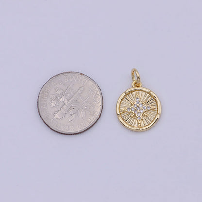Mini 14K Gold Filled North Star Charm with CZ Stone for Celestial Jewelry N-912