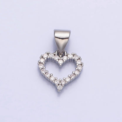 Mini 16k Gold Filled Heart Pendant Micro Pave Heart Charm AA313 AA314