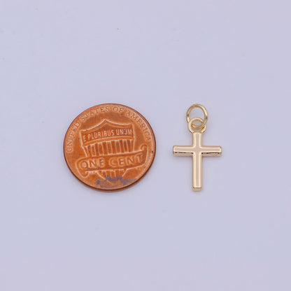Mini 18k Gold Filled Cross Charm W-171