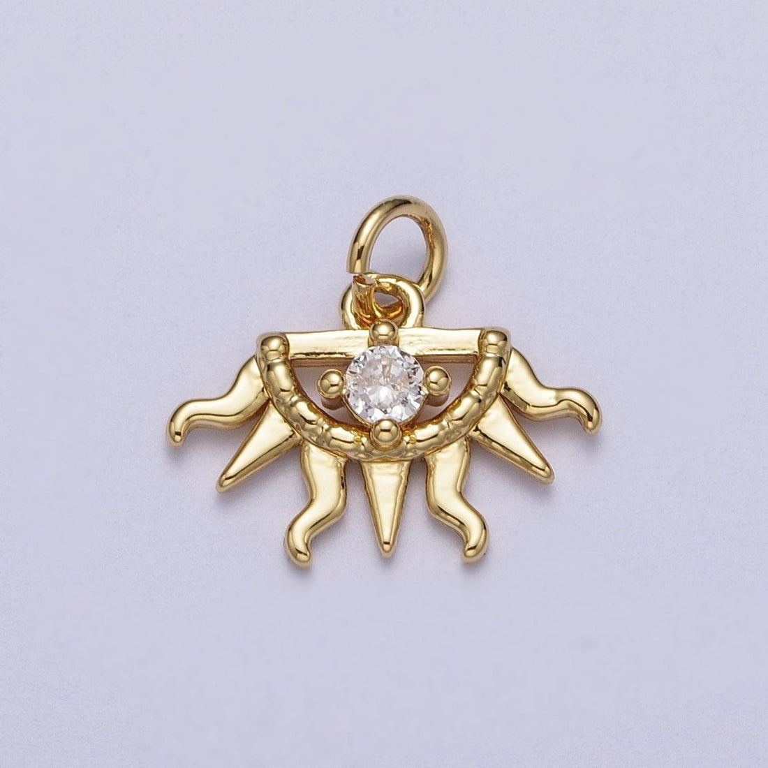 Mini 24K Gold Filled Half Celestial Sun Charm Bohemian Charm N-400