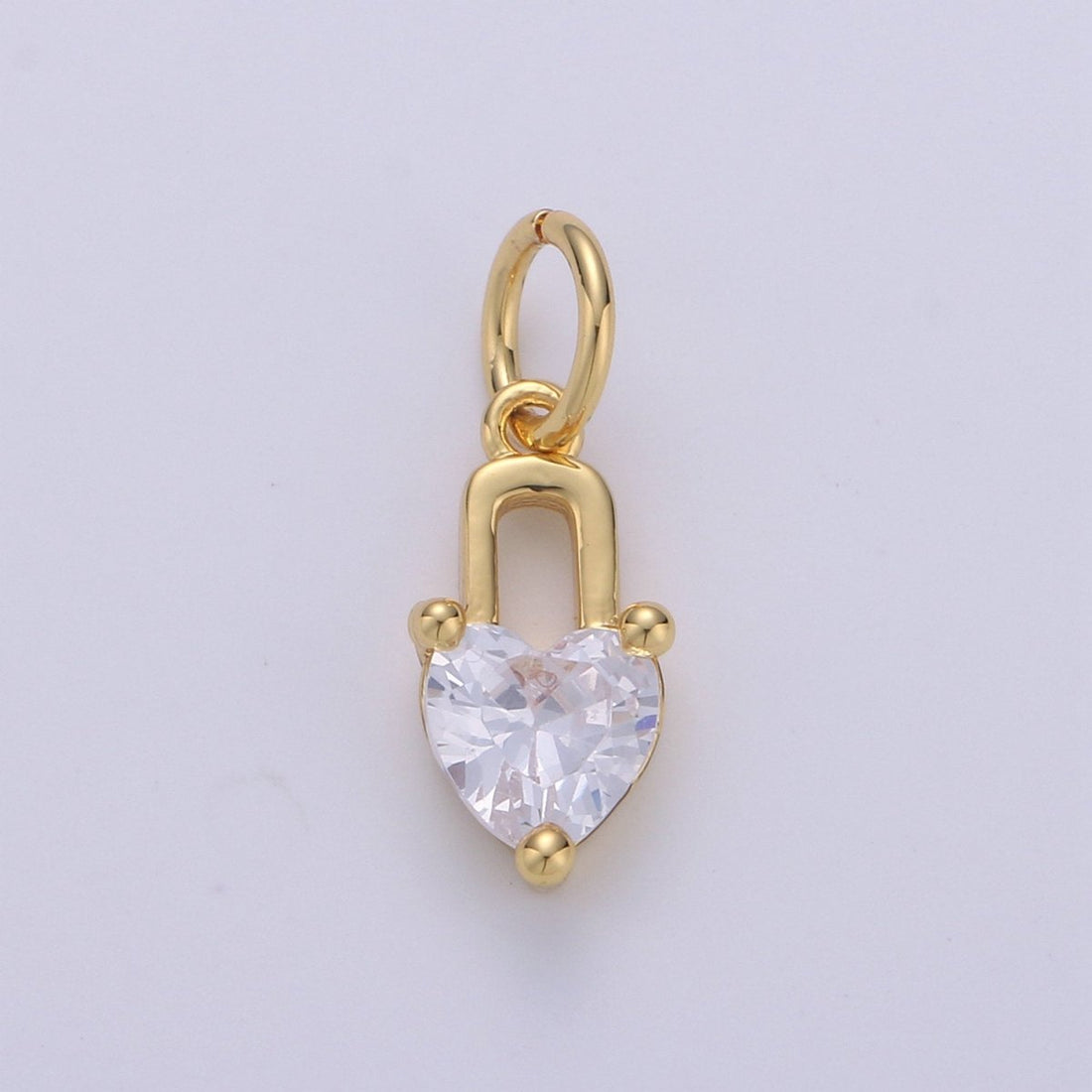 Mini 24k Gold Filled Heart Charms, Gold Filled Love Charm, Cubic Charm ,Gold Love Lock charm Relationship Jewelry Inspired D-563 D-564
