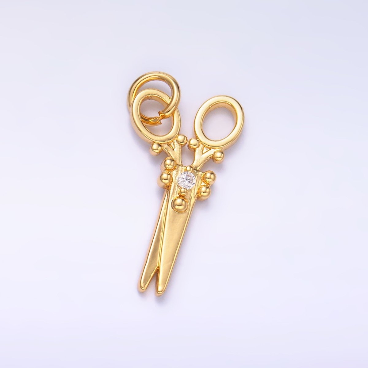 Mini 24K Gold Filled Micro Paved Scissors Charm M-318