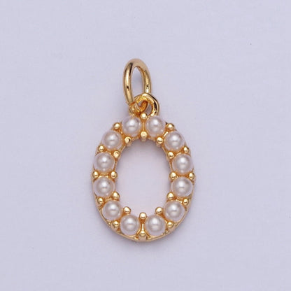 Mini Alphabet Pearl Charm Tiny Pearl Initial Charm 16K Gold Filled Charm for Personalized Jewelry | A-313-A-325