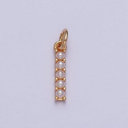 Mini Alphabet Pearl Charm Tiny Pearl Initial Charm 16K Gold Filled Charm for Personalized Jewelry | A-313-A-325