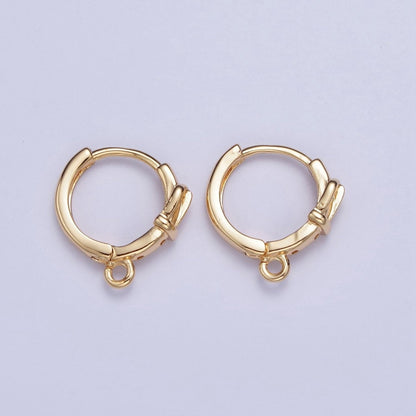 Mini Belt Buckle Huggie Hoop Earrings with Open Link Loop Supply For Jewelry Making L-812