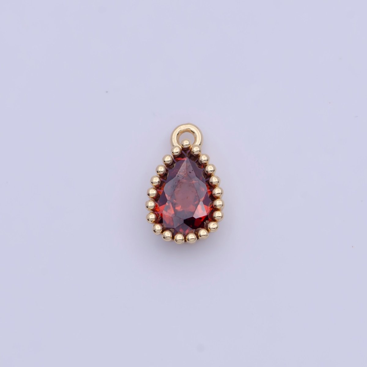 Mini BIRTHSTONE Cubic Zirconia Teardrop Gold Charm Component Add on For Jewelry Making C-230 C-265 C-291 C-297 C-315 C-337 C-363 C-365 AG-140~AG-143