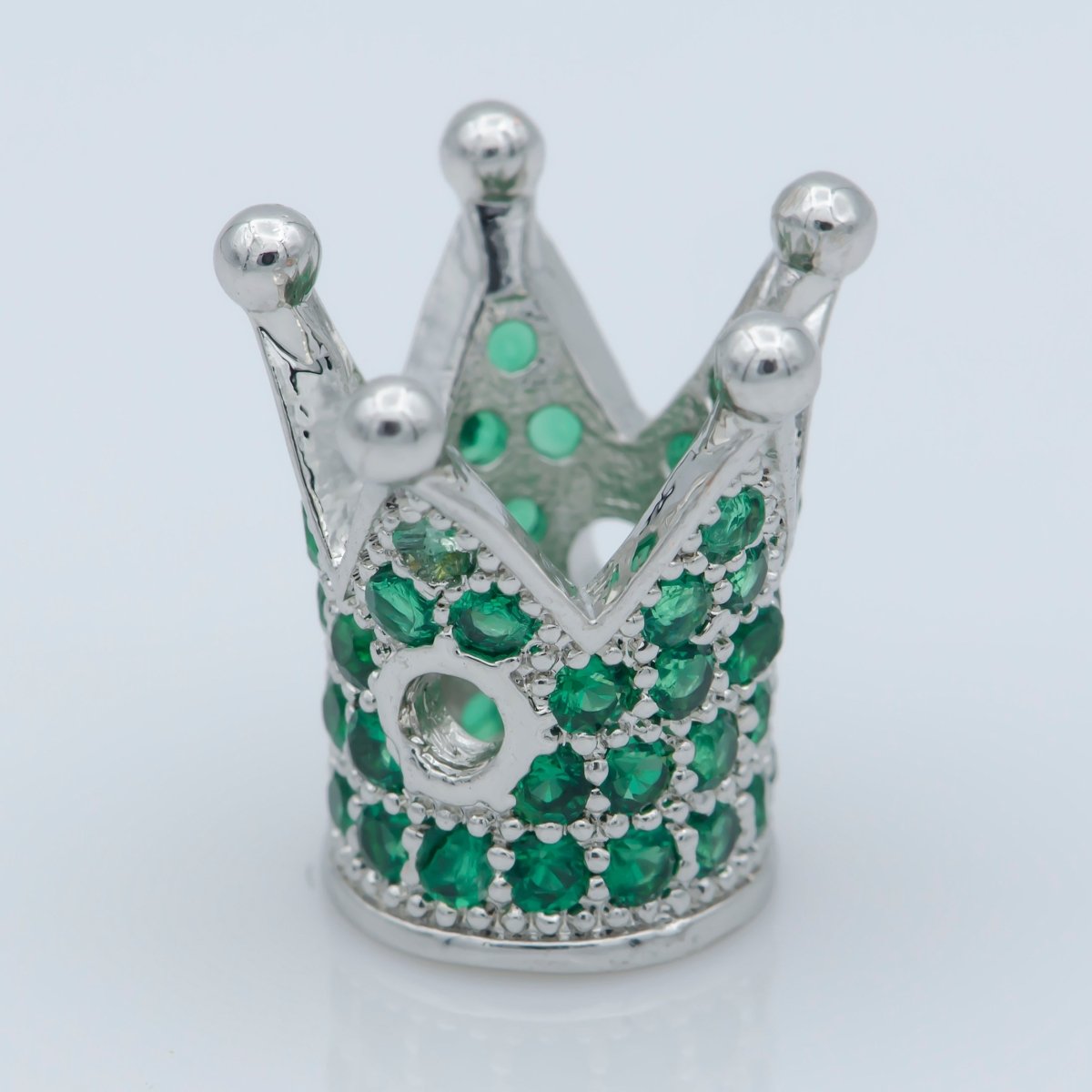 Mini Black Gold Silver Crown Beads CZ Green Crystal Small Simple King Queen Crown Model Jewelry Making Beads B-207, B-566, B-567