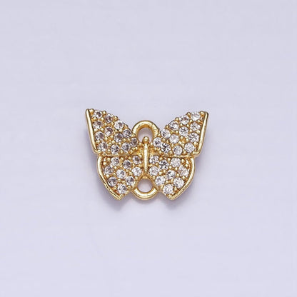 Mini Butterfly Mariposa Clear Micro Paved CZ Link Connector | Y-854
