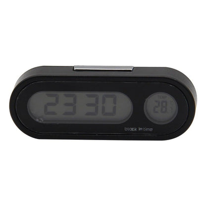 Mini Car Automobile Digital Clock Auto Watch Automotive  Digital Alarm Clock LCD Screen Easy to Set can Adhesive Digital Table Car Dashboard Desk Electronic Clock Date Time Calendar  Thermometer Hygrometer Decoration Ornament Clock In Car Car-Styling