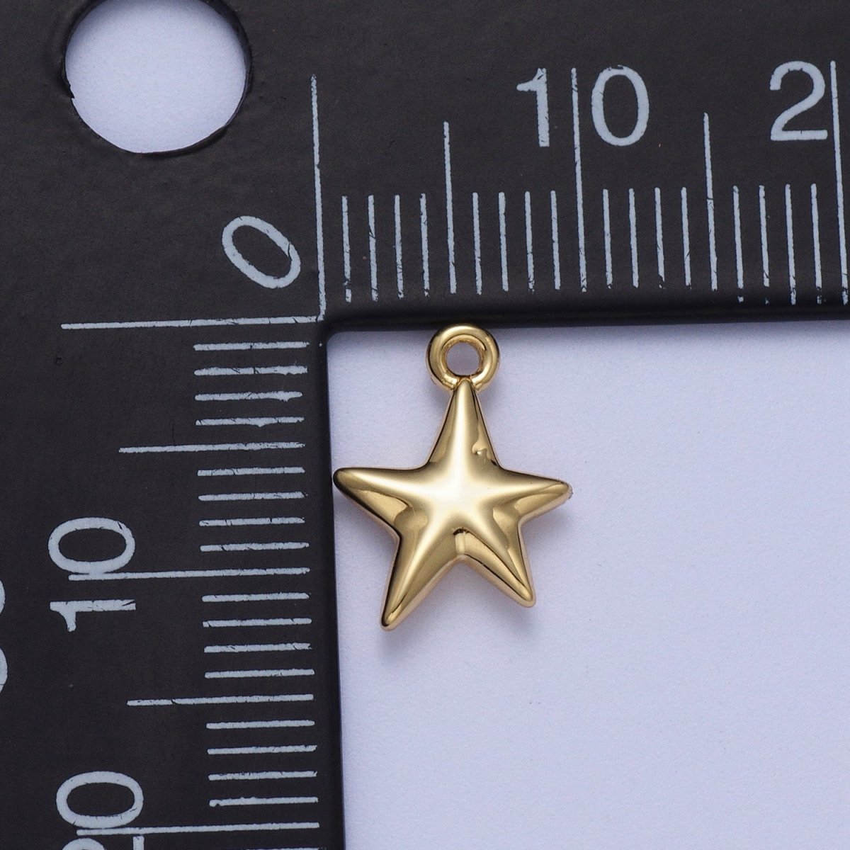 Mini Celestial Puffed Star Add-On Charm in Gold &amp; Silver | AC-036