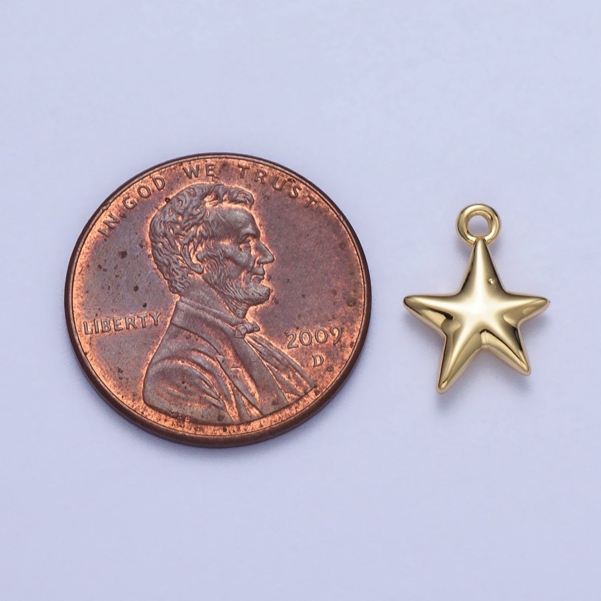 Mini Celestial Puffed Star Add-On Charm in Gold &amp; Silver | AC-036