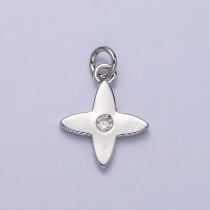 Mini Celestial Star Blossom Flower CZ Charm in Gold &amp; Silver | AC224 AC303