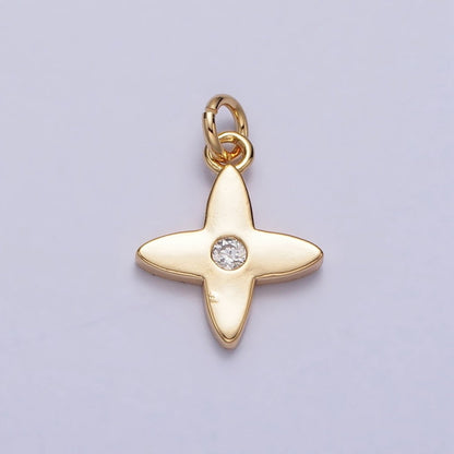 Mini Celestial Star Blossom Flower CZ Charm in Gold &amp; Silver | AC224 AC303