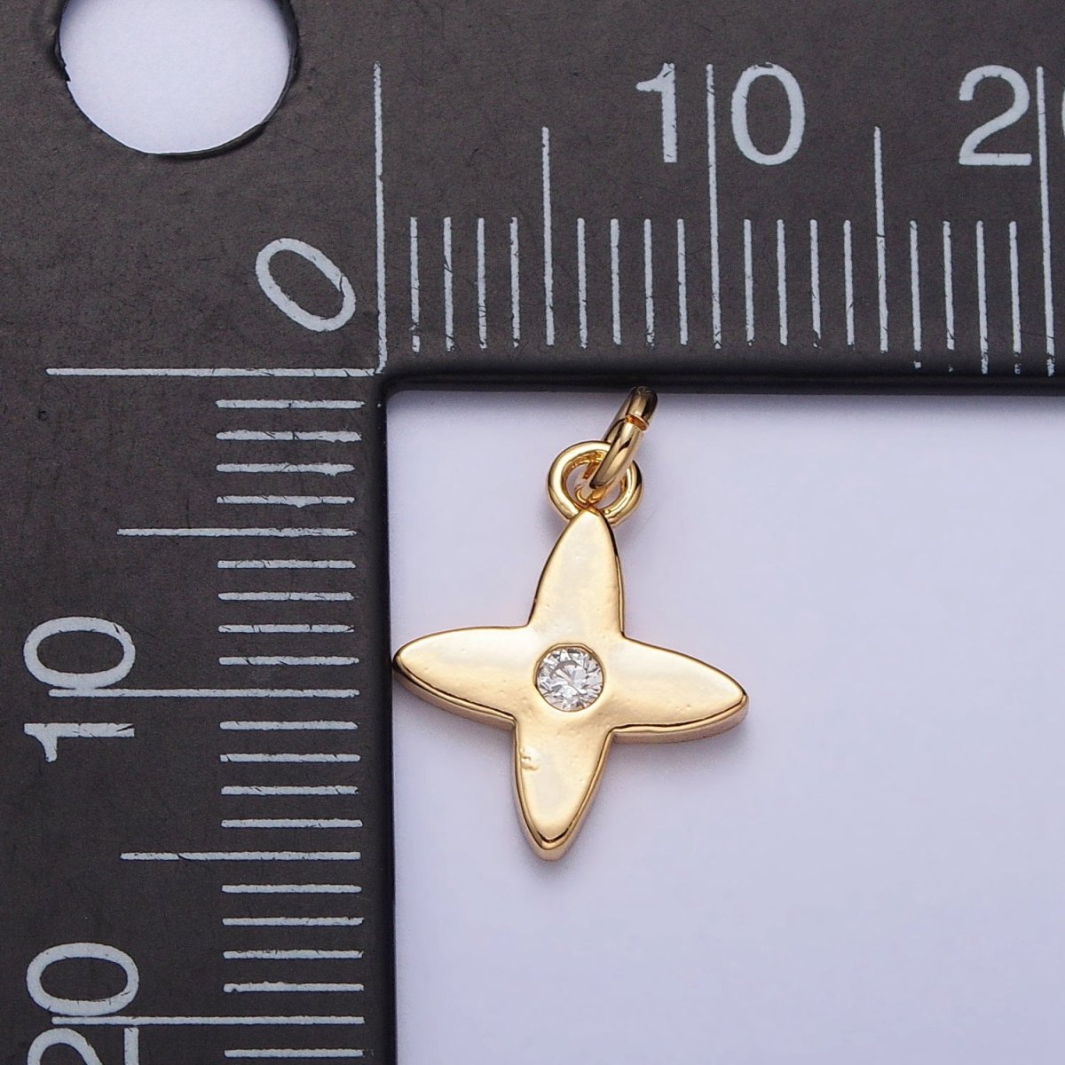 Mini Celestial Star Blossom Flower CZ Charm in Gold &amp; Silver | AC224 AC303
