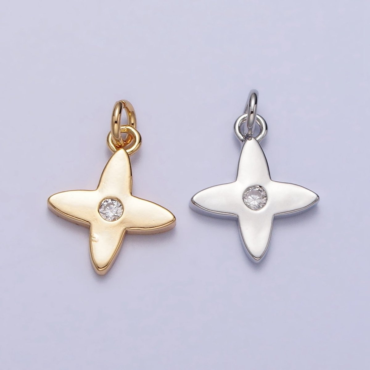 Mini Celestial Star Blossom Flower CZ Charm in Gold &amp; Silver | AC224 AC303