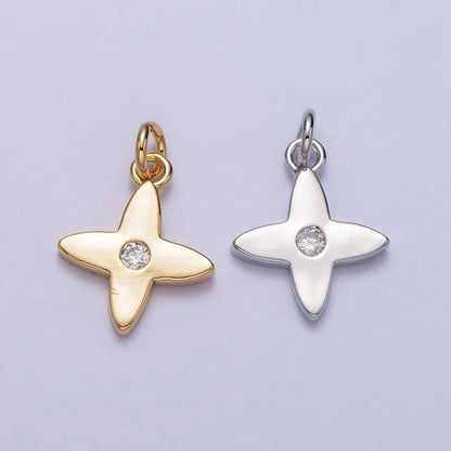 Mini Celestial Star Blossom Flower CZ Charm in Gold &amp; Silver | AC224 AC303