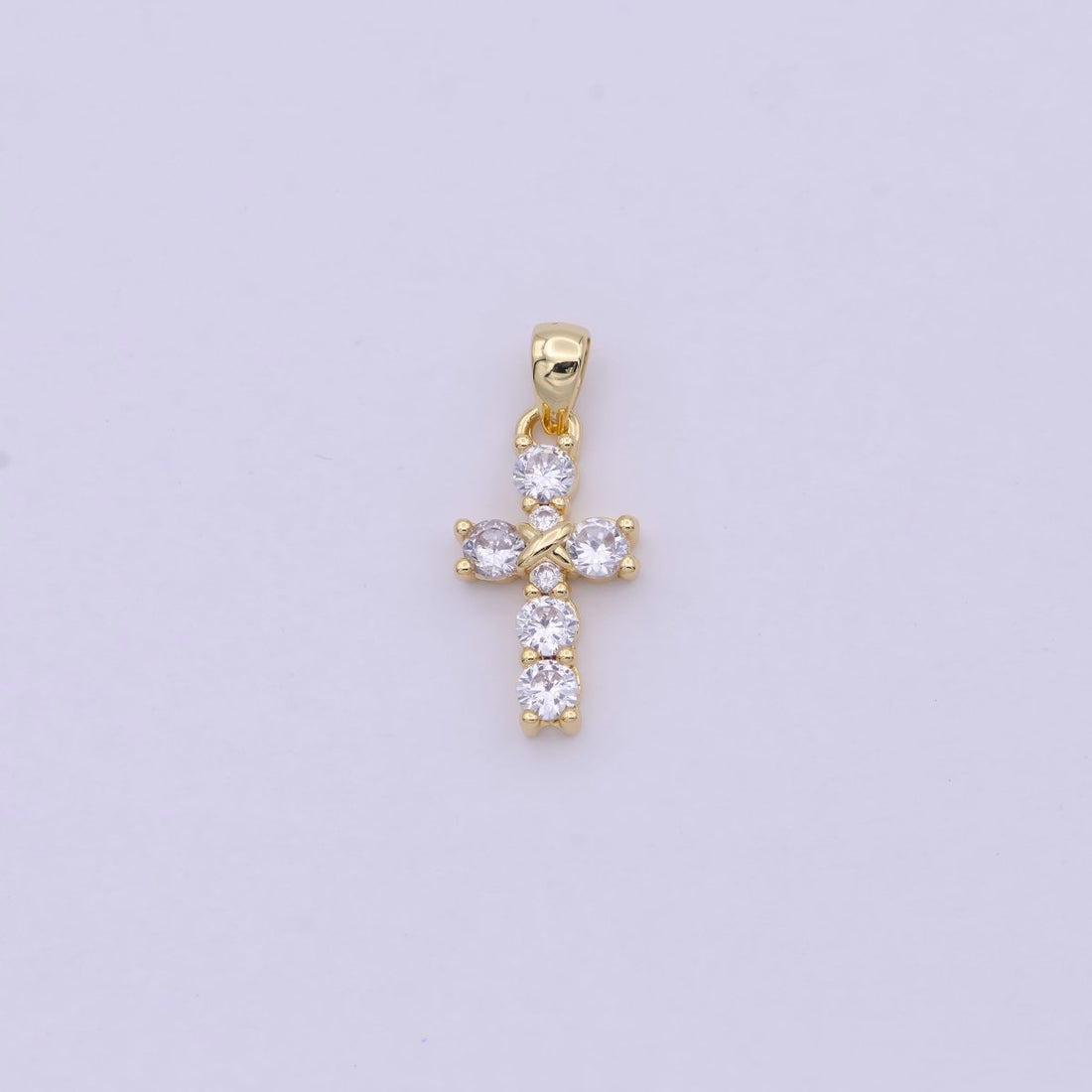 Mini Cross Charm Gold Filled Cross Pendant Add on Charm for Bracelet Necklace Earring H-104