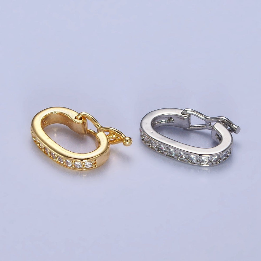 Mini Cubic Oval End Clasp, Jewelry Clasp for Bracelet Necklace End Clasp Gold Plated Finding for Jewelry Making Supplies Z-100 Z-106