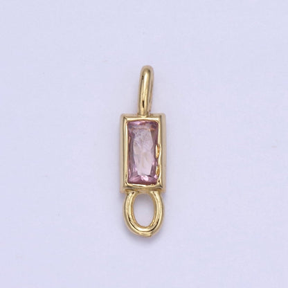 Mini Cz Charm 13.2x3.6mm Cubic Zirconia Link Connectors for jewelry Making Earring Necklace Bracelet connectors F-701~F-704