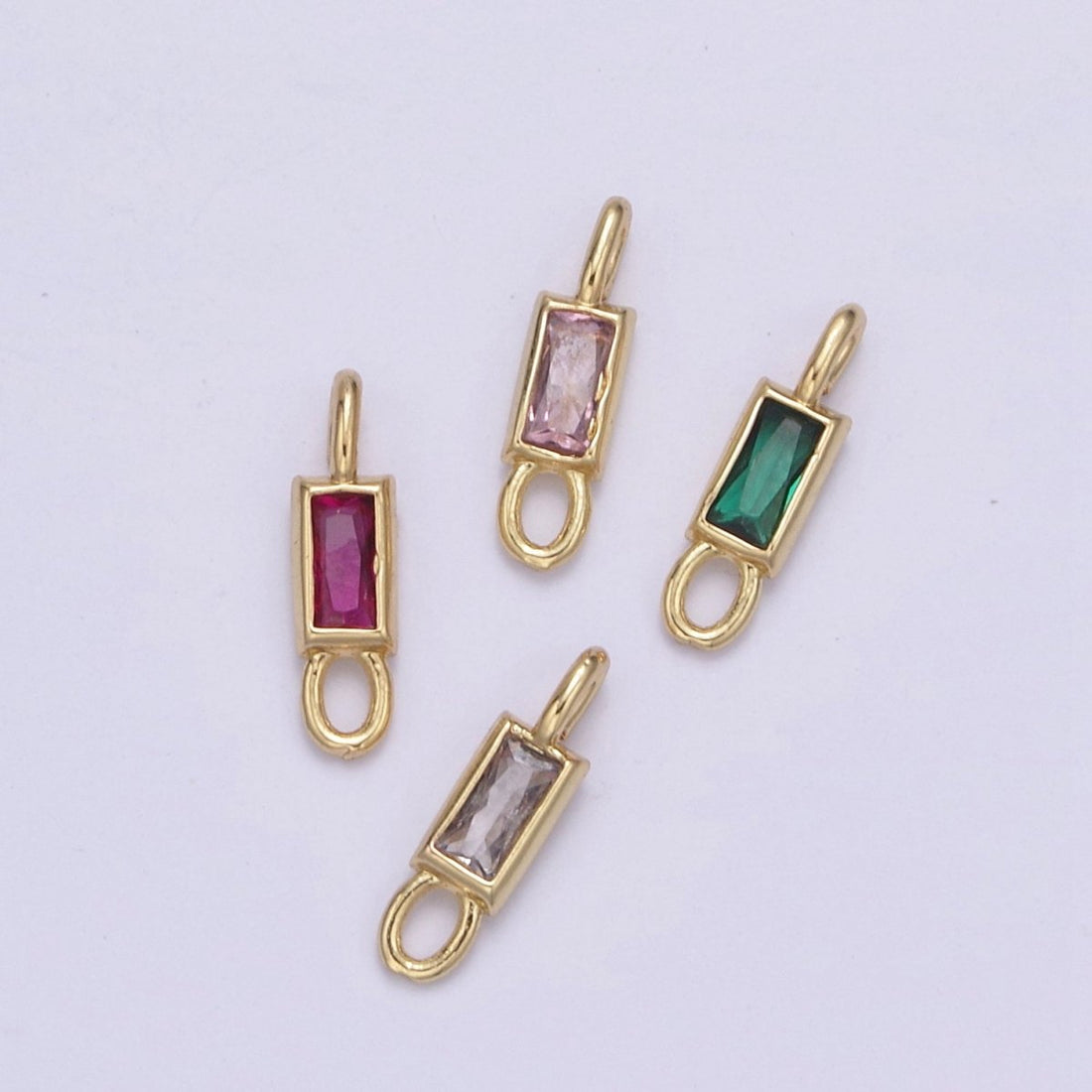 Mini Cz Charm 13.2x3.6mm Cubic Zirconia Link Connectors for jewelry Making Earring Necklace Bracelet connectors F-701~F-704