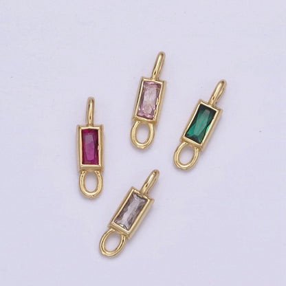 Mini Cz Charm 13.2x3.6mm Cubic Zirconia Link Connectors for jewelry Making Earring Necklace Bracelet connectors F-701~F-704