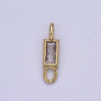 Mini Cz Charm 13.2x3.6mm Cubic Zirconia Link Connectors for jewelry Making Earring Necklace Bracelet connectors F-701~F-704