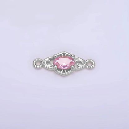 Clear, Pink, Purple CZ Artisan Geometric Connector | Connectors-00011 ~ Connectors-00013